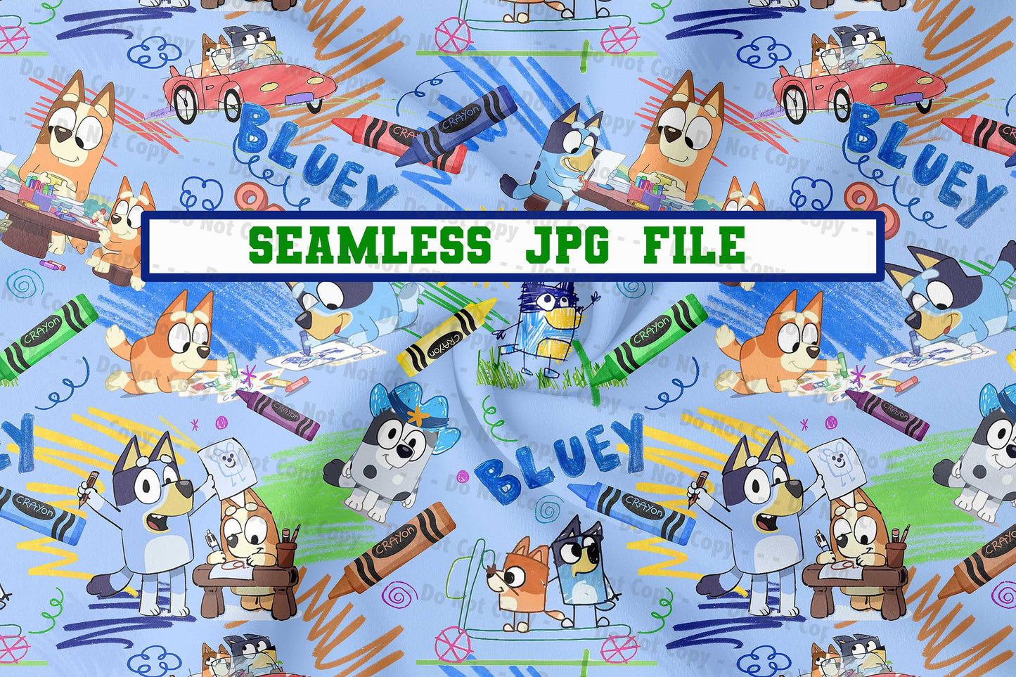 Color with Blue Dog - Seamless File