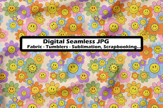 Smiley Face Flowers - Seamless File