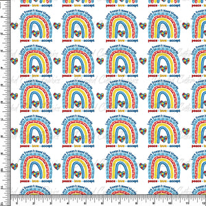 Autism Rainbow - Peace, Love, Accept   RTS