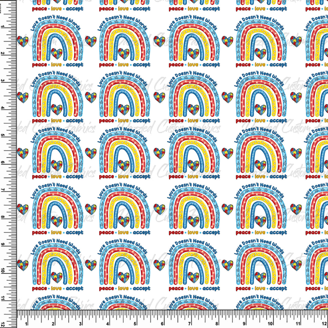 Autism Rainbow - Peace, Love, Accept   RTS