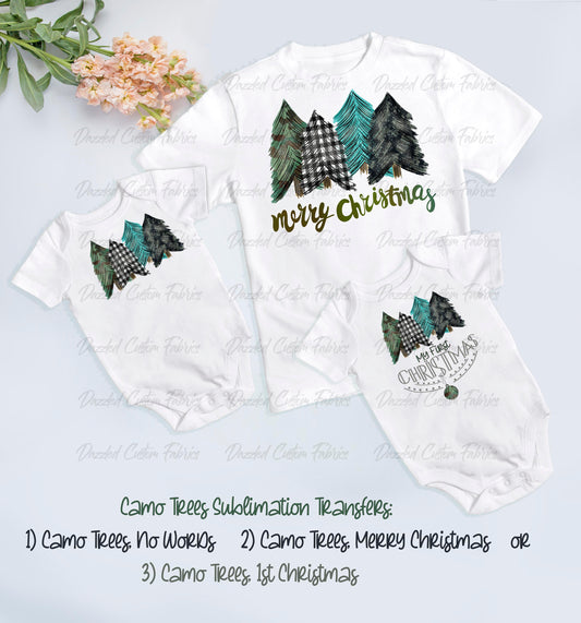 My First Christmas - Camo Trees - Sublimation Transfer/Digital Image