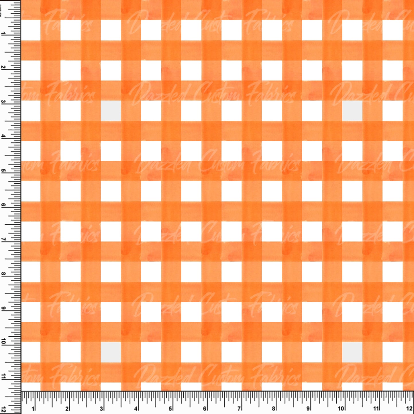 Carrot Watercolor Gingham   RTS