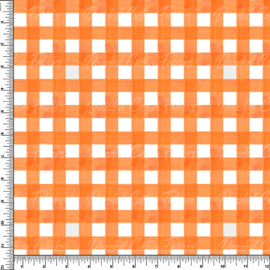 Carrot Watercolor Gingham   RTS