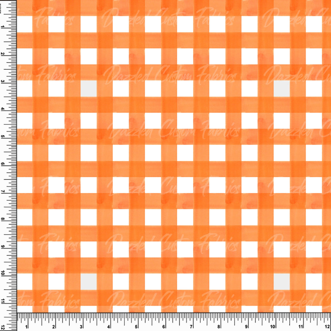 Carrot Watercolor Gingham   RTS