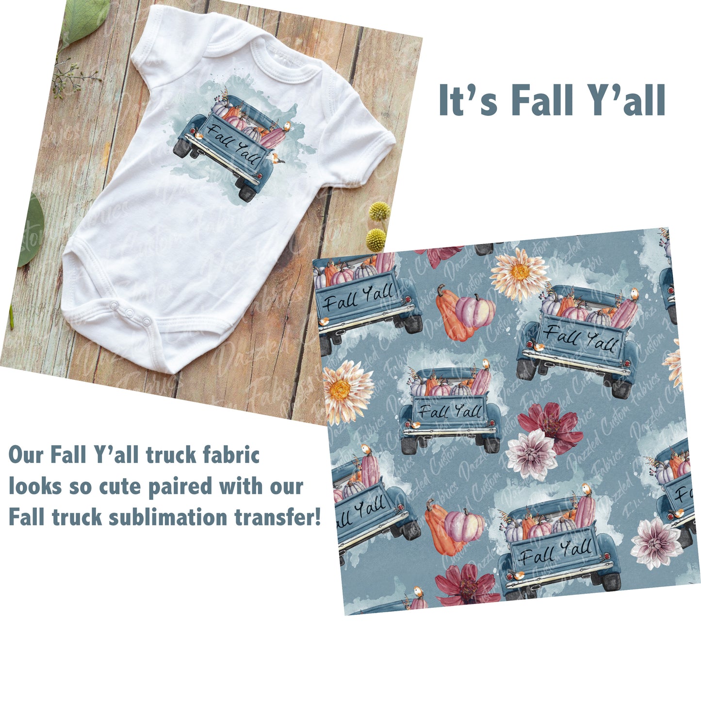 Fall Ya'll Trucks - Sublimation Transfer/Digital Image