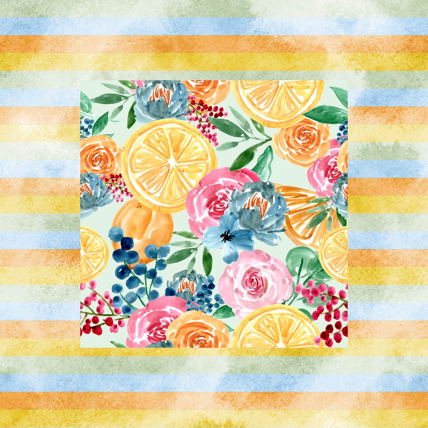 Fruit Stripe - watercolor    RTS