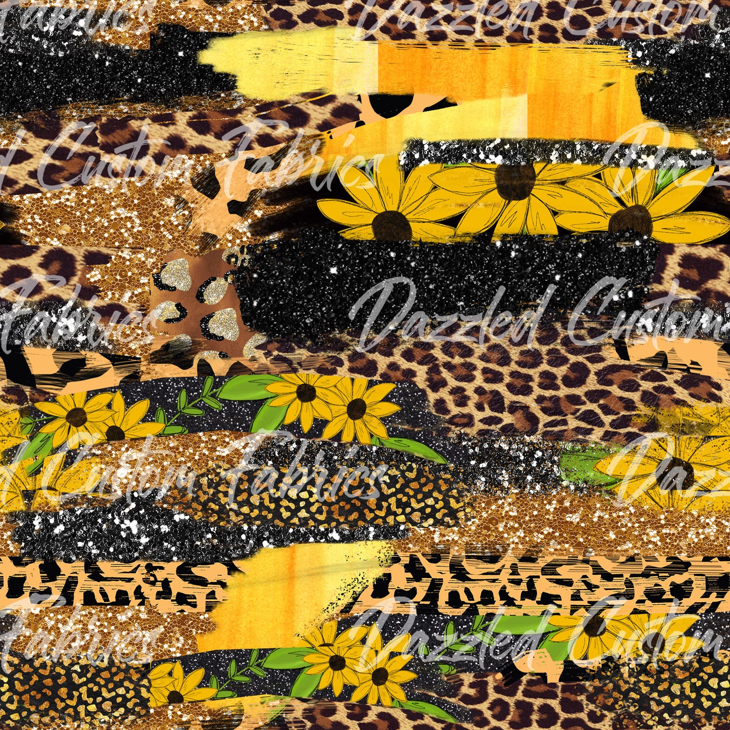 Leopard Sunflower Brushstrokes - RTS