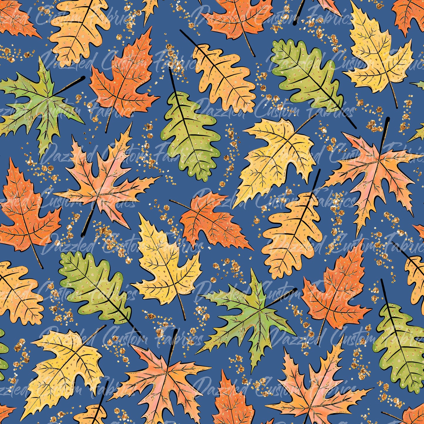 Fall Glitter Leaves  RTS