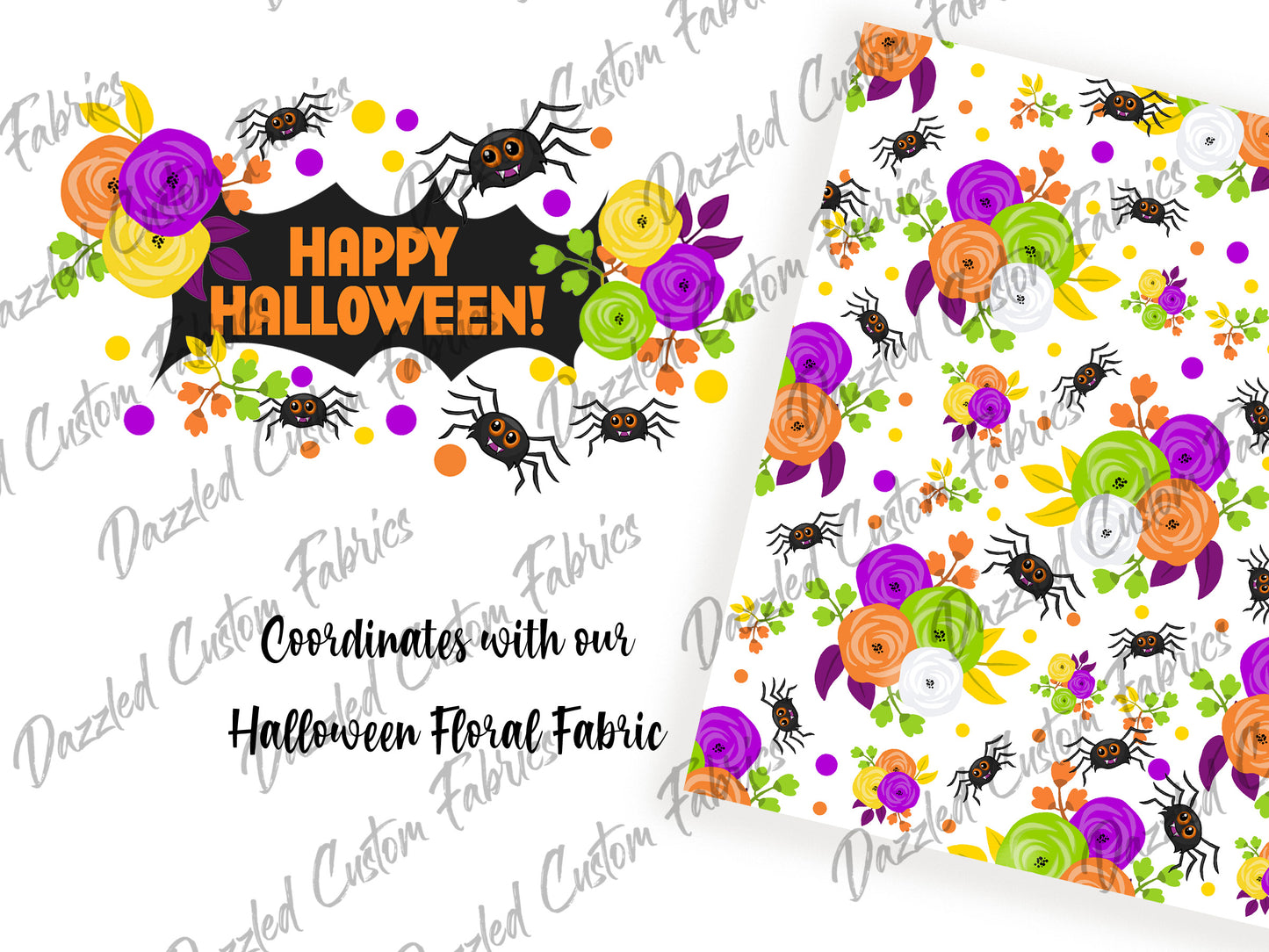 Happy Halloween Floral - Sublimation Transfer/Digital Image