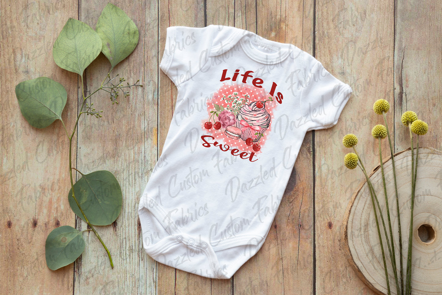 Cherries & Cupcakes - Life is Sweet - Sublimation Transfer/Digital Image