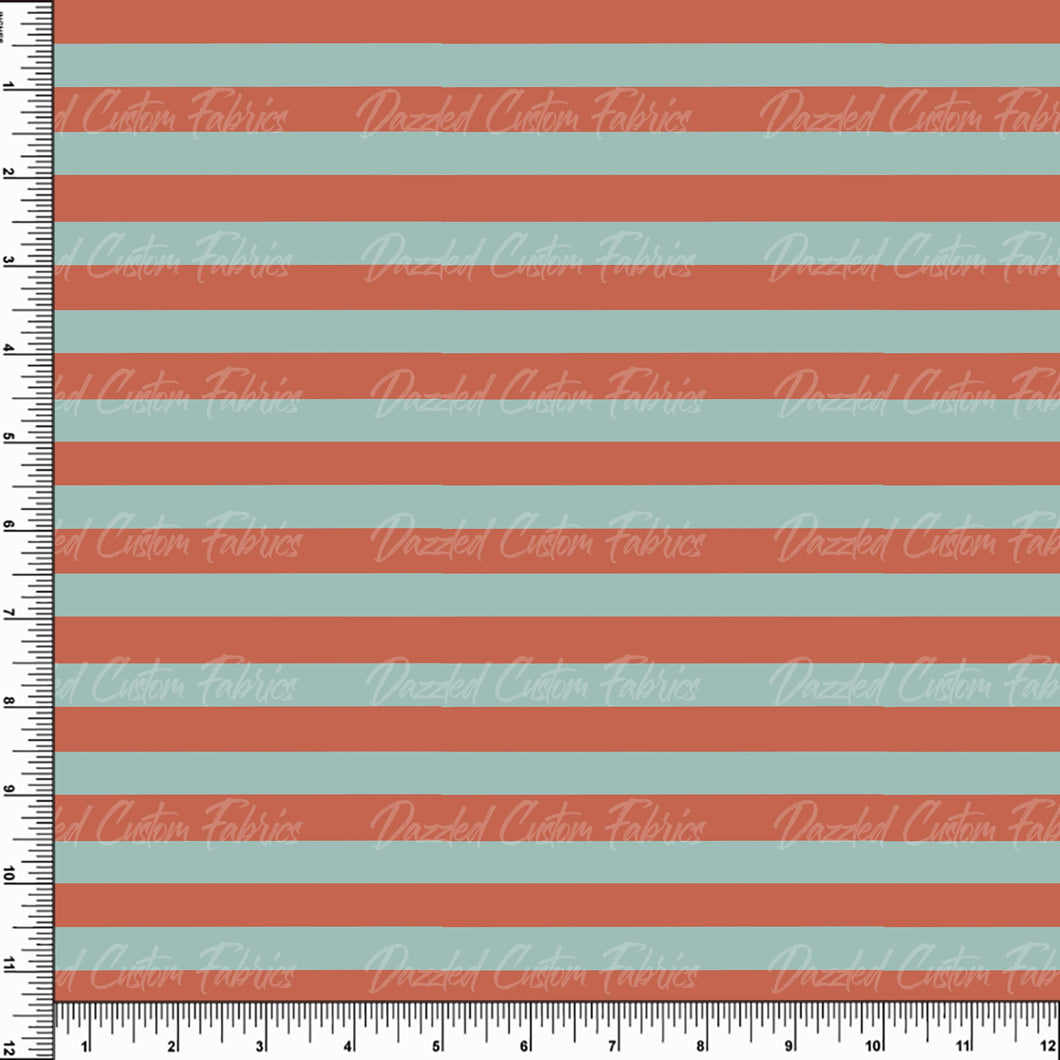 Muted Rust Stripes (Daisies)     RTS