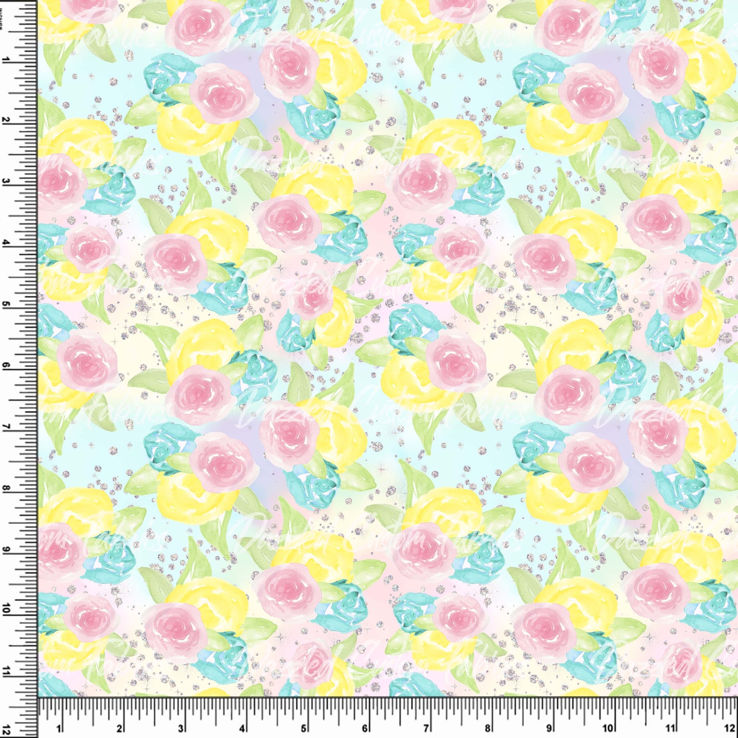 Pastel Spring Floral Glitter - Easter    RTS