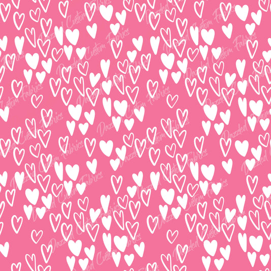 Pink Drawn Hearts  RTS