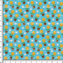 Load image into Gallery viewer, Little Potted Sunflowers- Teal    RTS
