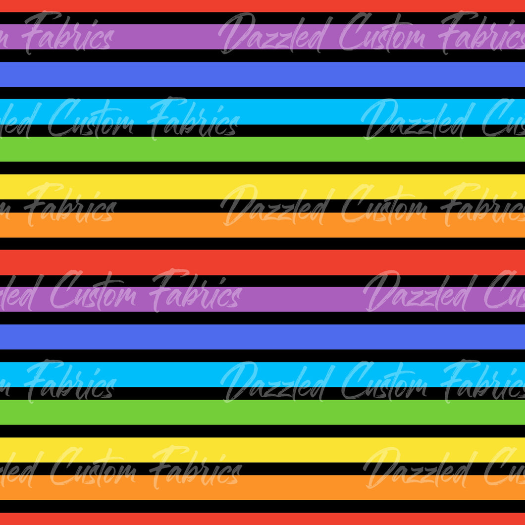 Rainbow Stripe Black   RTS