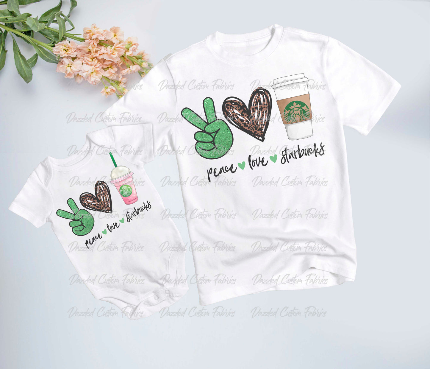 Peace Love Coffee -GREEN - Sublimation Transfer