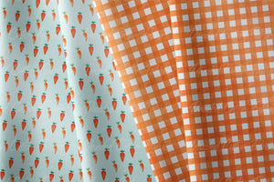 Carrot Watercolor Gingham   RTS
