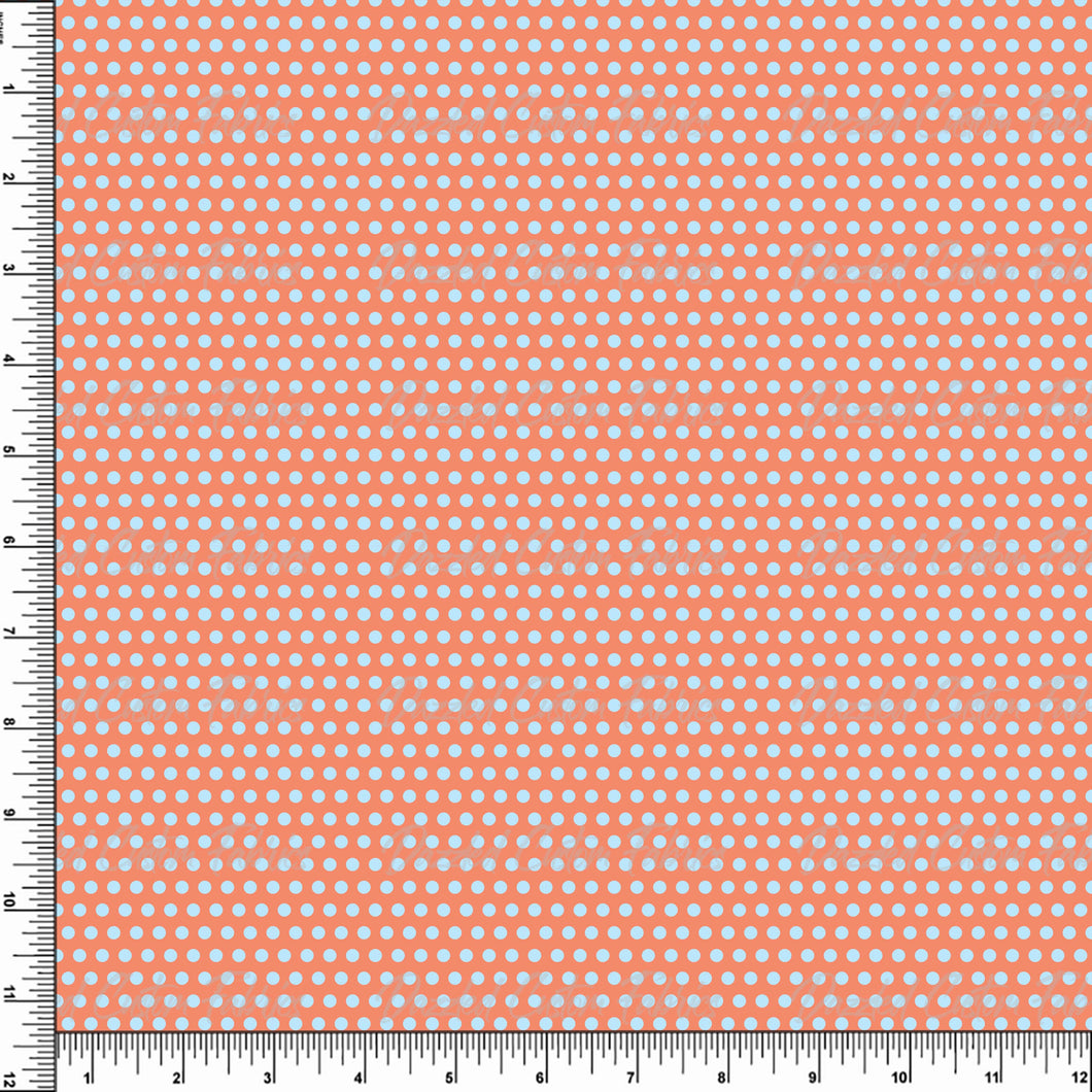 Coral Teal Small Dots    RTS