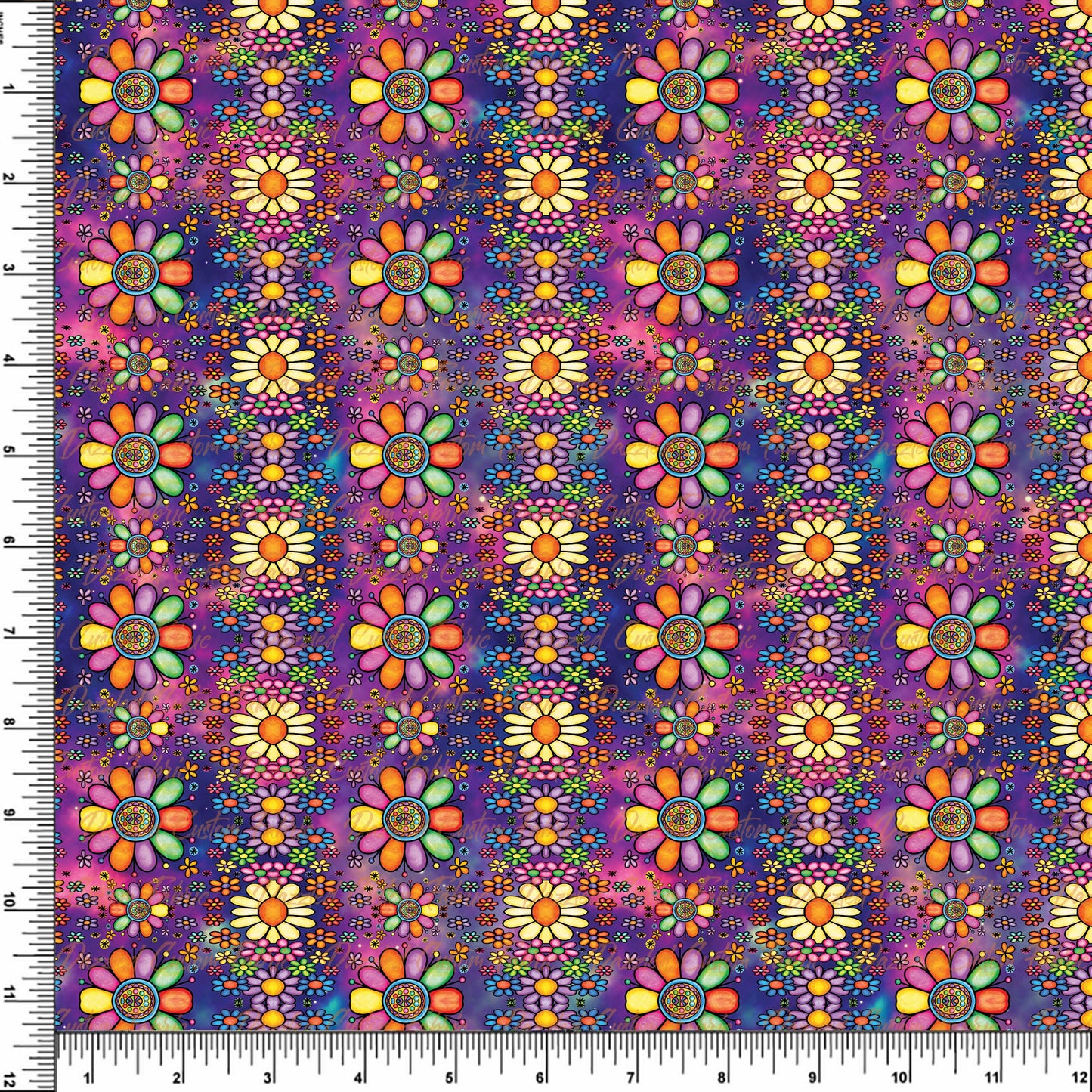 Kaleidoscope Purple Flowers  RTS