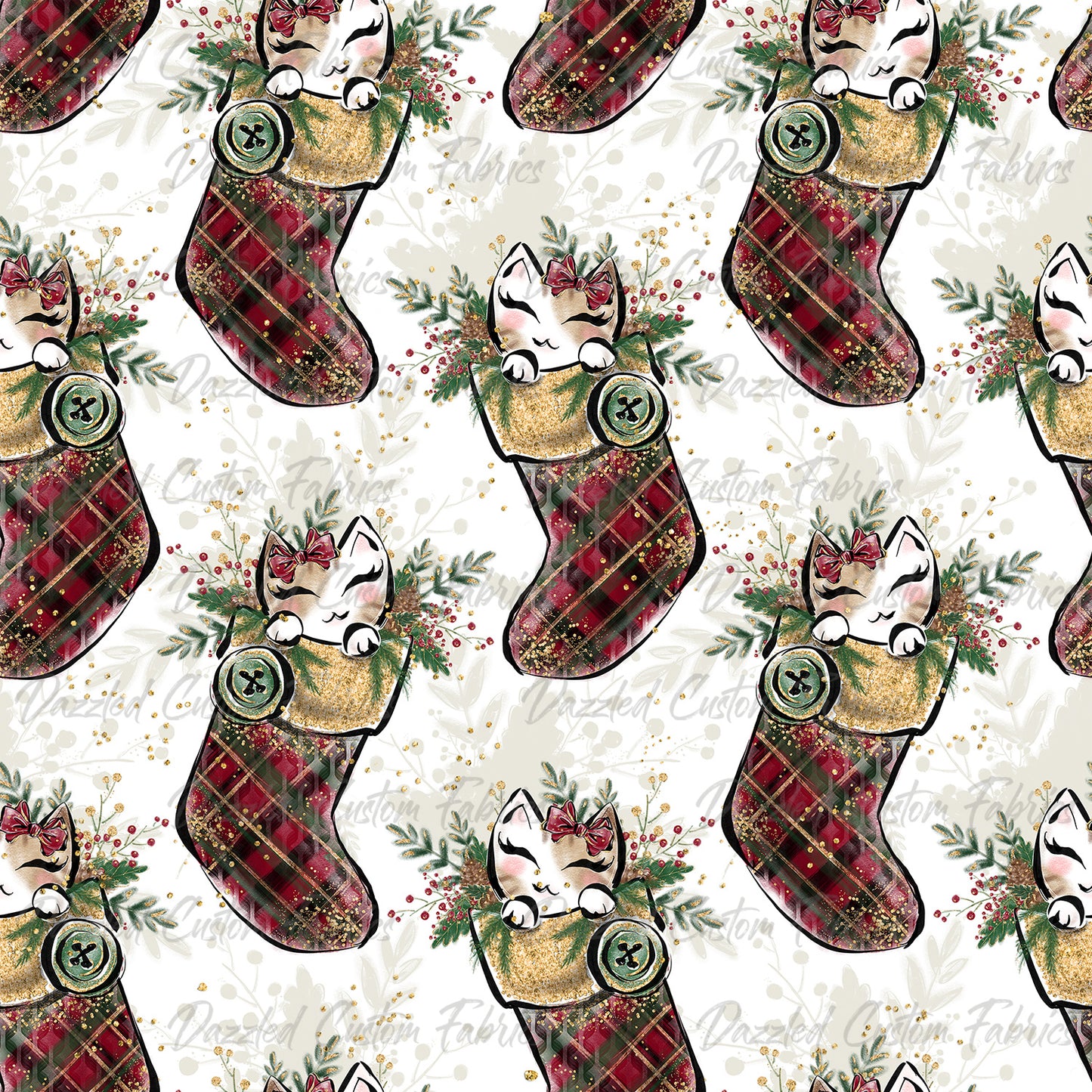 Kitten Plaid Stockings      RTS