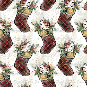 Kitten Plaid Stockings      RTS