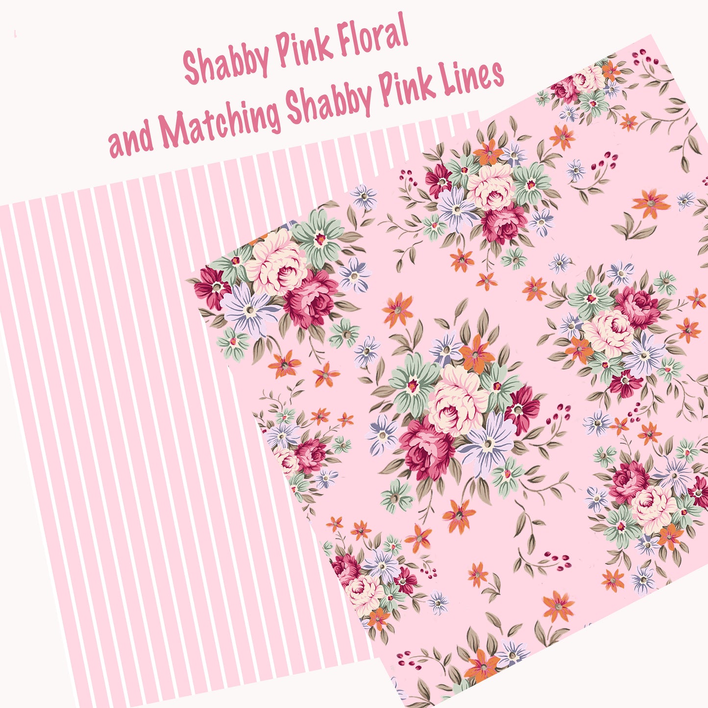 Shabby Pink Stripe    RTS