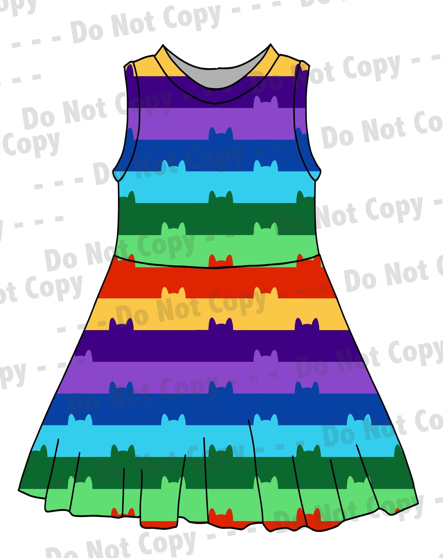 Rainbow Cat Stripe - RTS